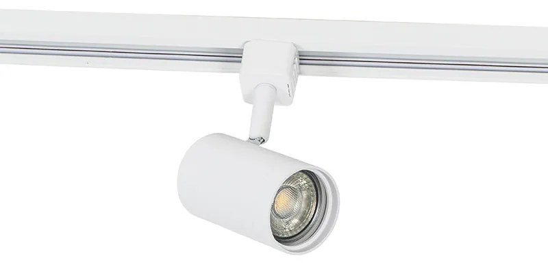 Sistema de trilhos moderno branco monofásico com 5 focos - Iconic Jeana Moderno