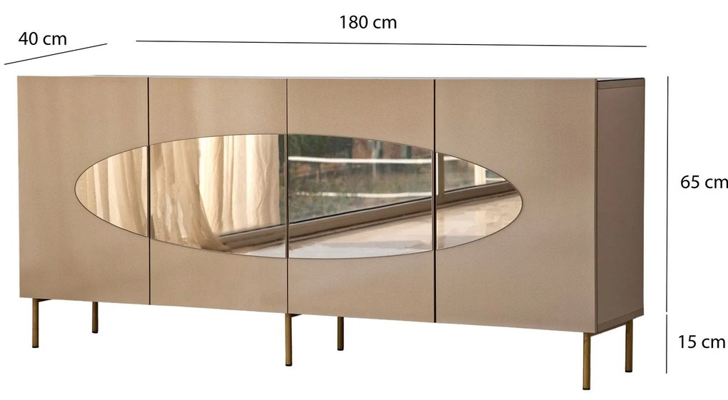 Console Lago – Bronze Gold – 180 cm x 80 cm x 40 cm