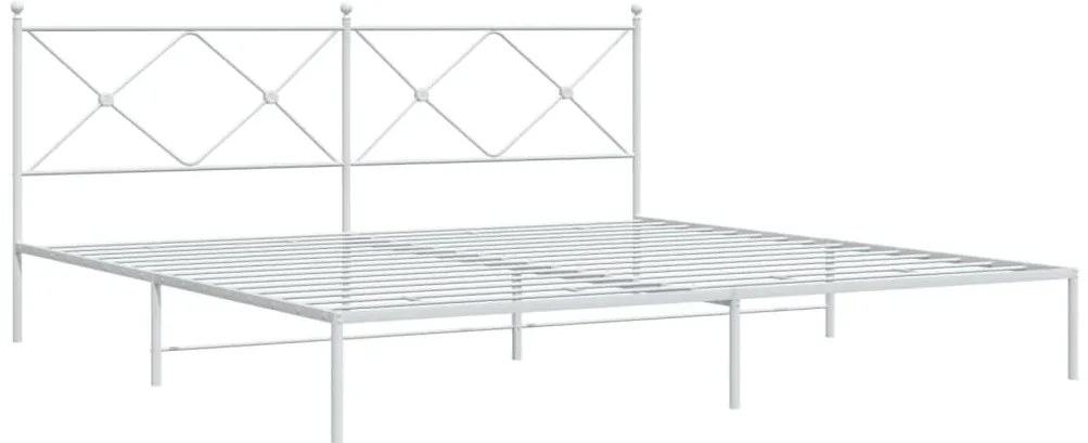 Estrutura de cama com cabeceira 200x200 cm metal branco