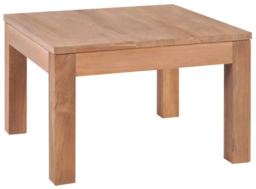 vidaXL Mesa de centro teca maciça com acabamento natural 60x60x40 cm