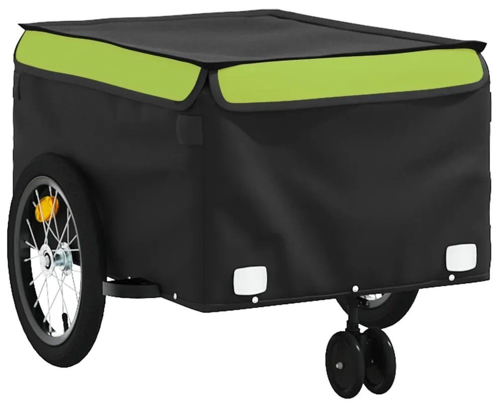 Reboque para bicicleta 45 kg ferro preto e verde