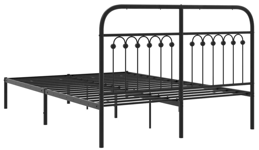 Estrutura de cama com cabeceira 140x200 cm metal preto