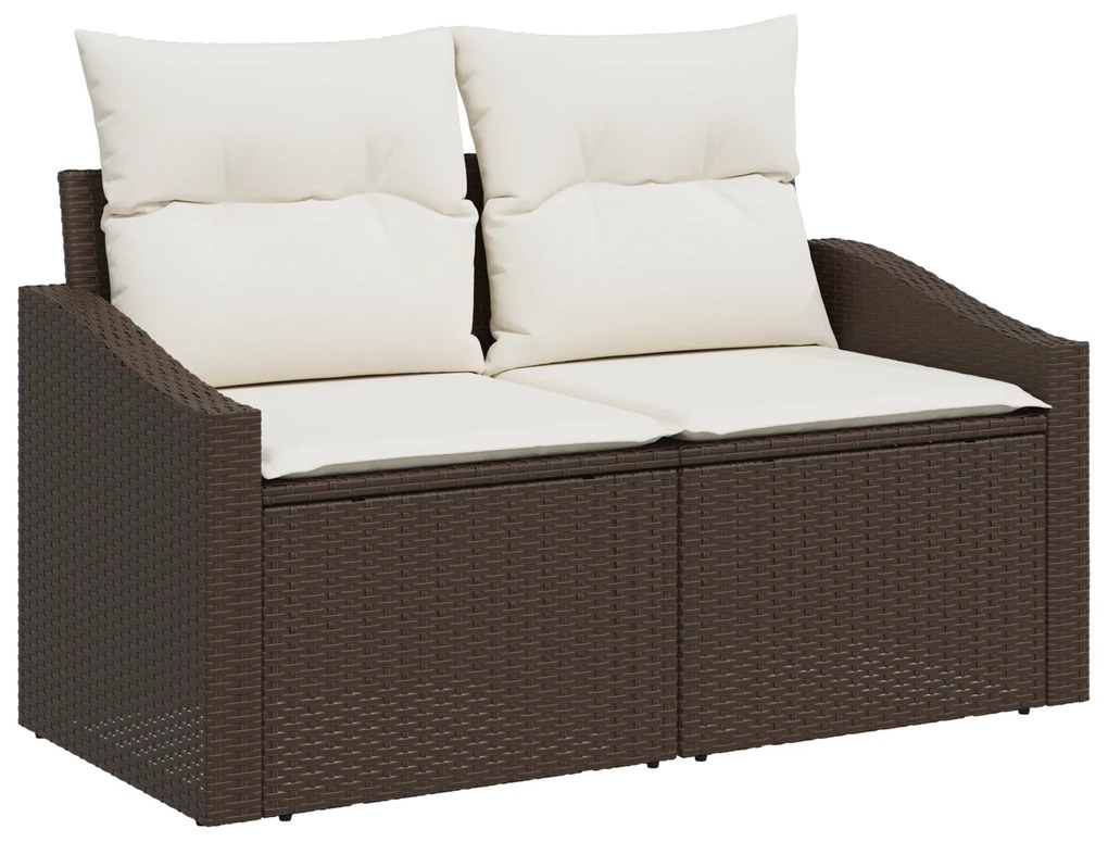 Conjunto de Sofás de Jardim de 8 peças com Almofadas de Polirattan Cas