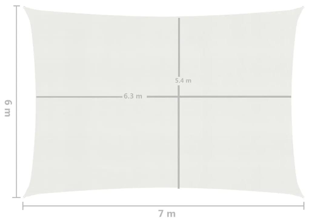 Para-sol estilo vela 160 g/m² 6x7 m PEAD branco