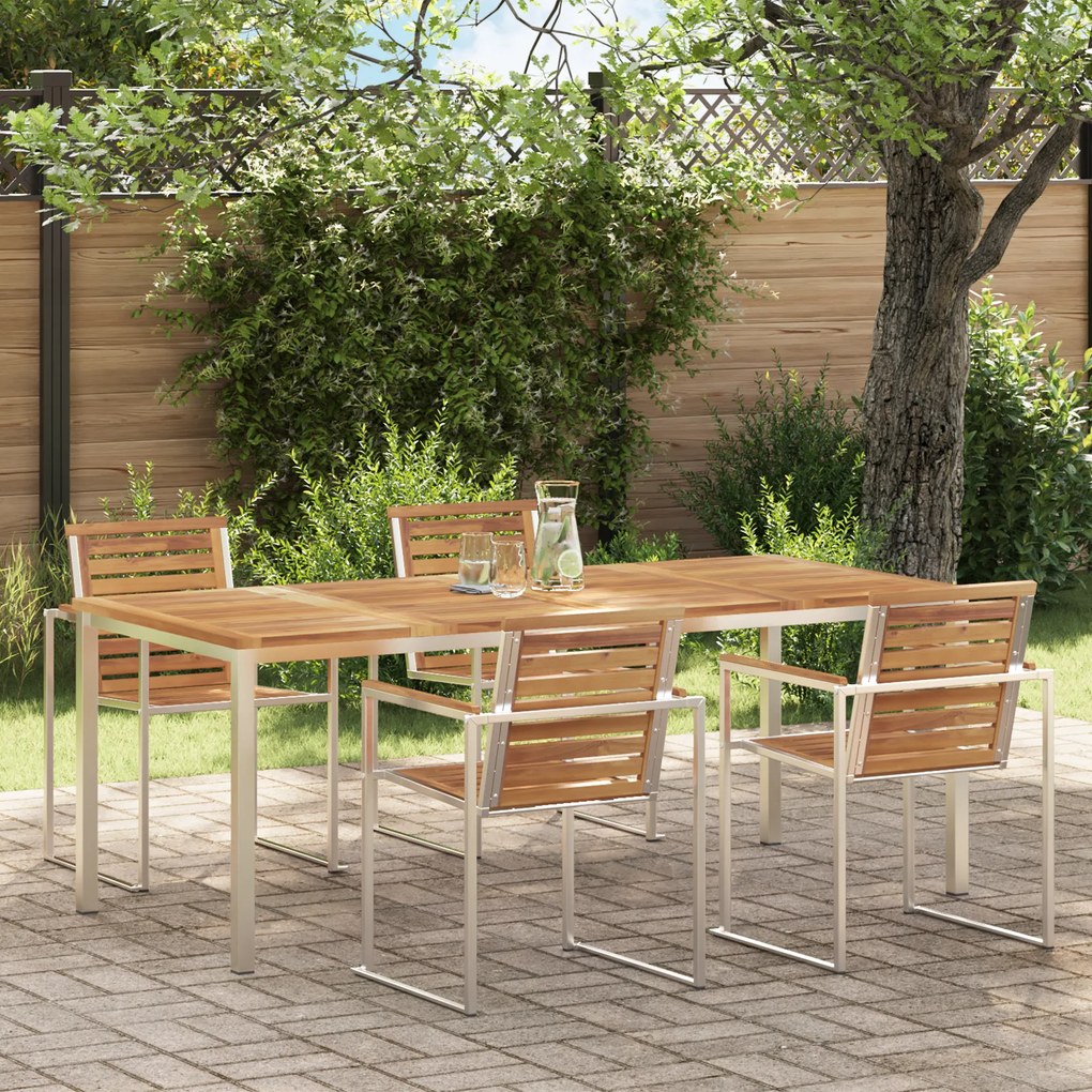 vidaXL Mesa de Jantar Externa 200x90x74.5 cm Madeira Sólida de Teca