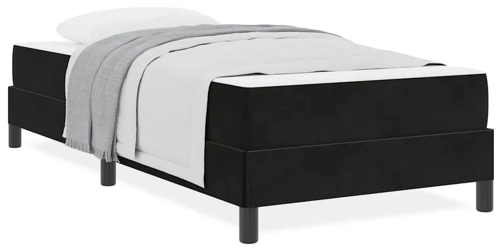 Cama box spring com colchão Preto 90 x 190 cm Veludo