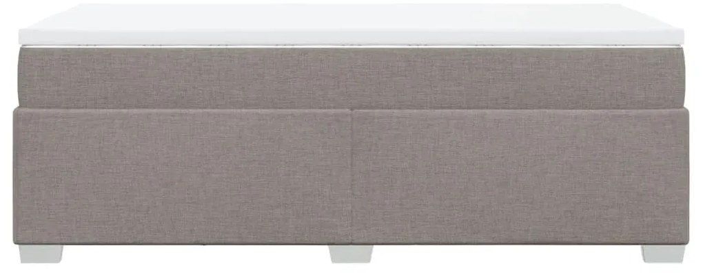 Cama com molas/colchão 100x200 cm tecido cinza-acastanhado