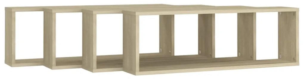 Estantes parede cúbicas 4pcs deriv. madeira 80x15x26,5cm sonoma