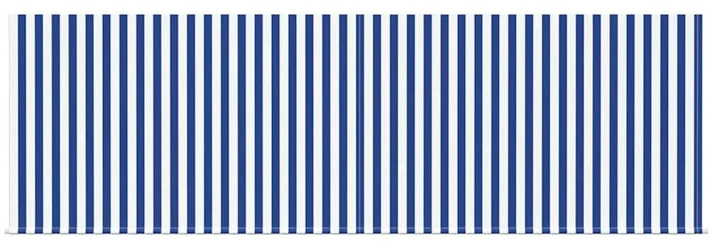 Toldo Retrátil Manual Listras Azuis e Brancas 400 × 300 cm