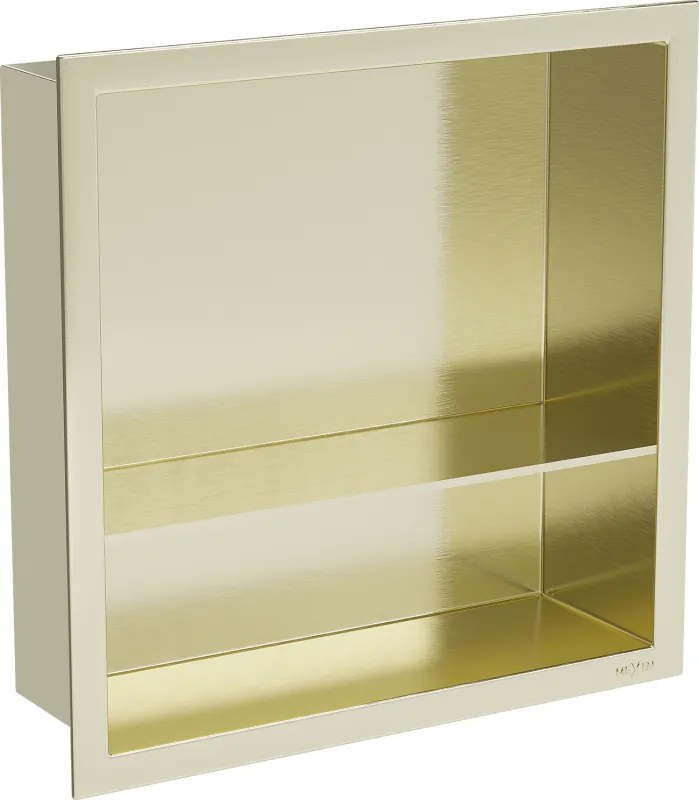 Mexen X-Wall-R prateleira embutida com flange e prateleira 30 x 30 cm, dourado escovado - 1950303010S