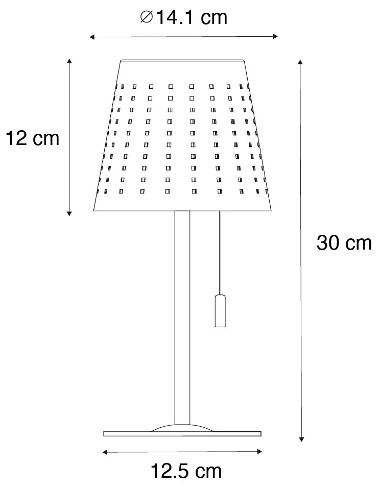 Conjunto de 2 candeeiros de mesa brancos com LED recarregável e solar regulável em 3 níveis - Ferre Design