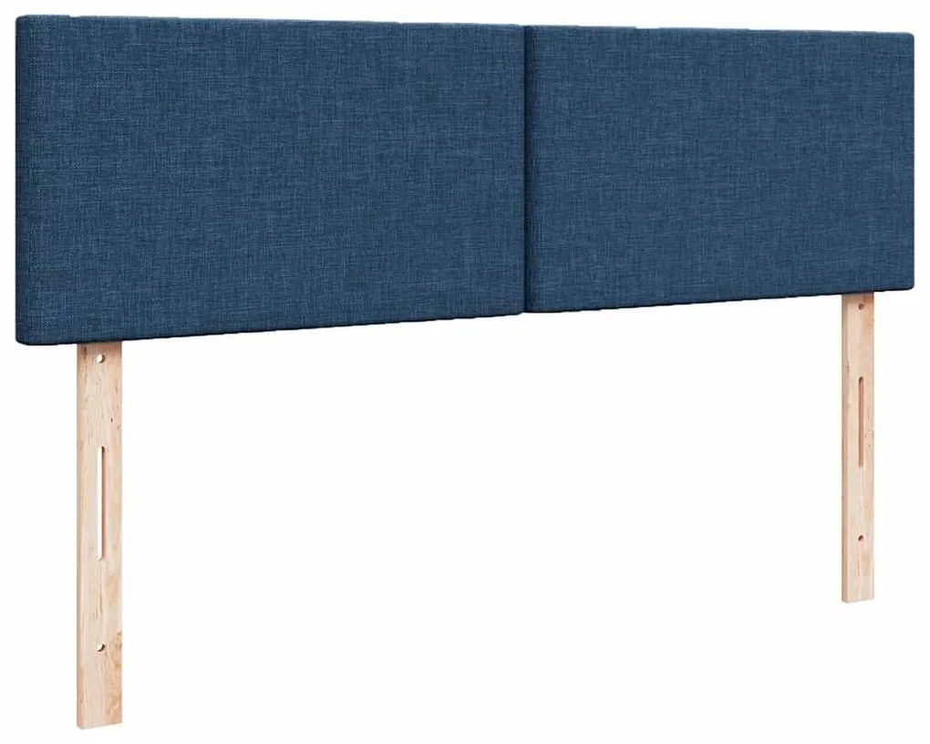 Estrutura de cama otomana com colchão tecido azul 140x200cm