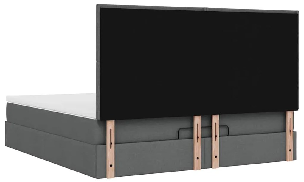 Estrutura de cama otomana com colchão 180x200cm cinzento escuro