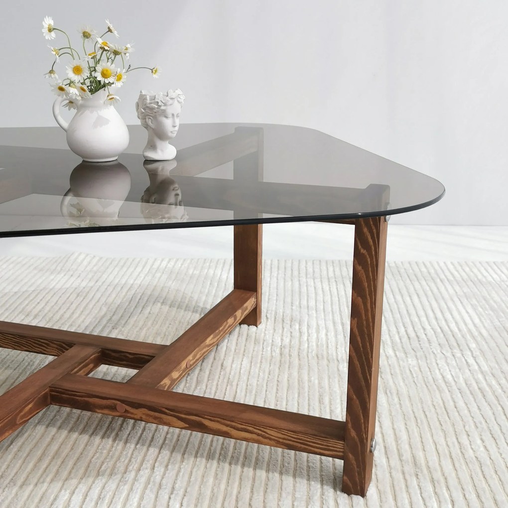 Mesa de Café Zen - Cor Carvalho - 80x40x80cm