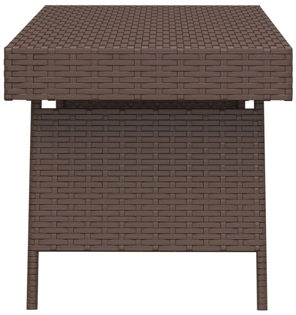 Mesa de apoio dobrável 60x40x38 cm vime PE castanho