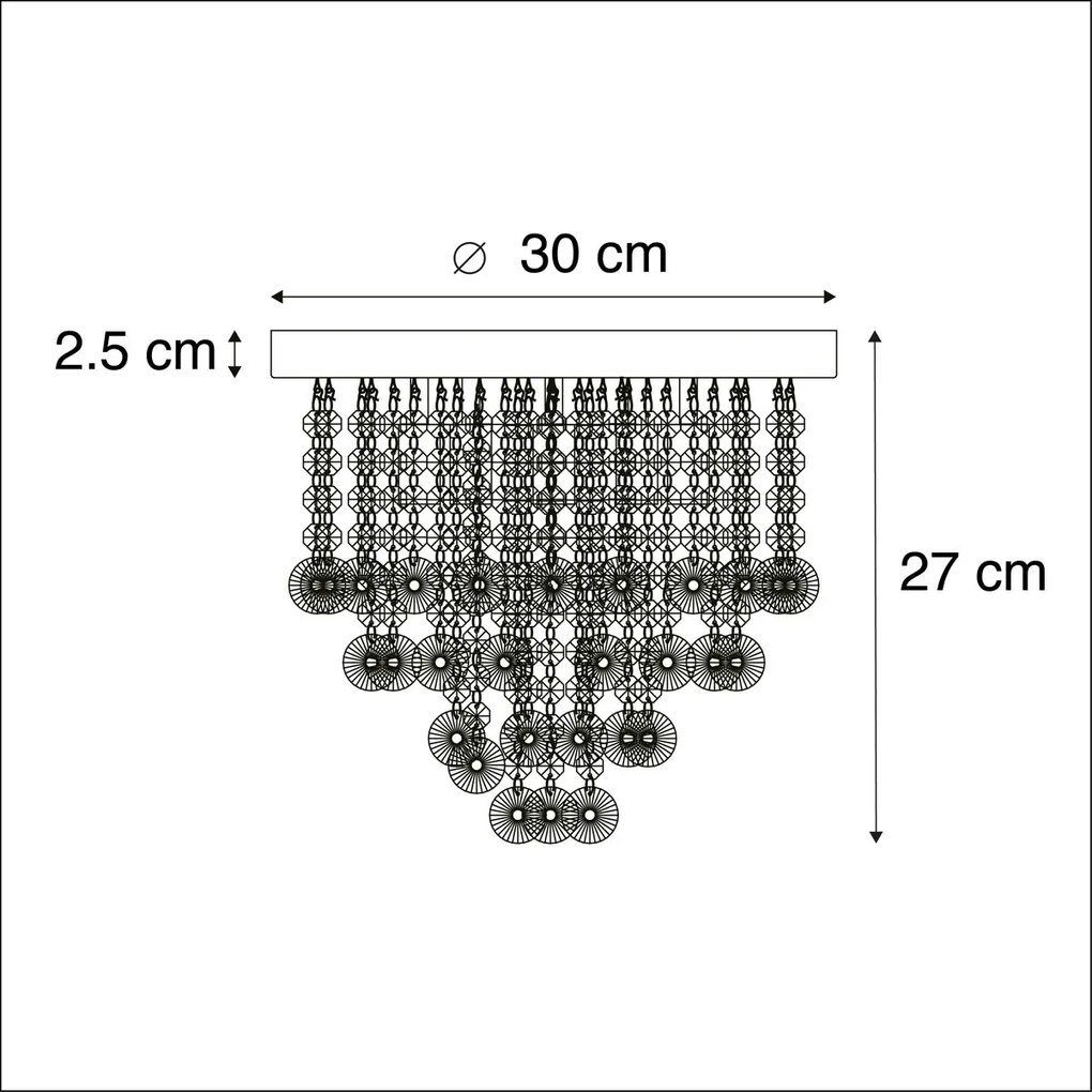 LED Candeeiro de teto inteligente dourado com vidro incl. 6 WiFi G9 - Medusa Art Deco,Clássico / Antigo