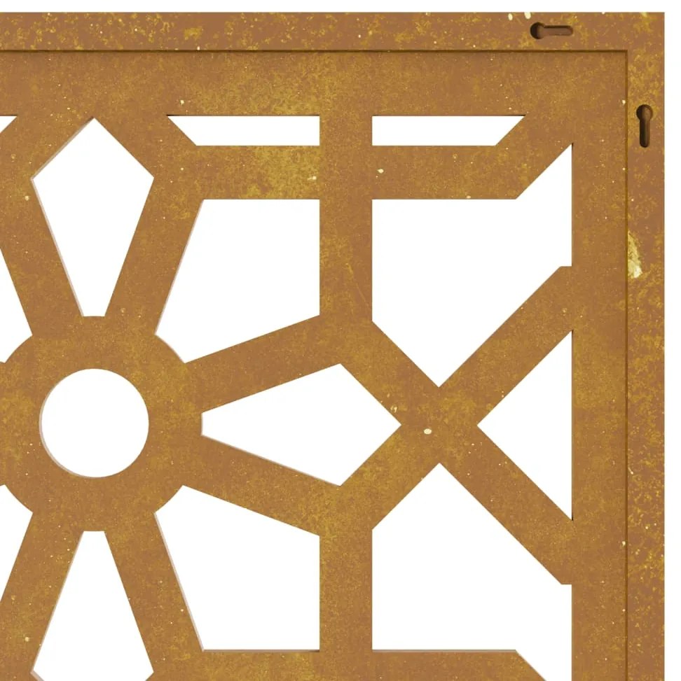Decoração p/ muro de jardim 55x55 cm aço corten design árabe
