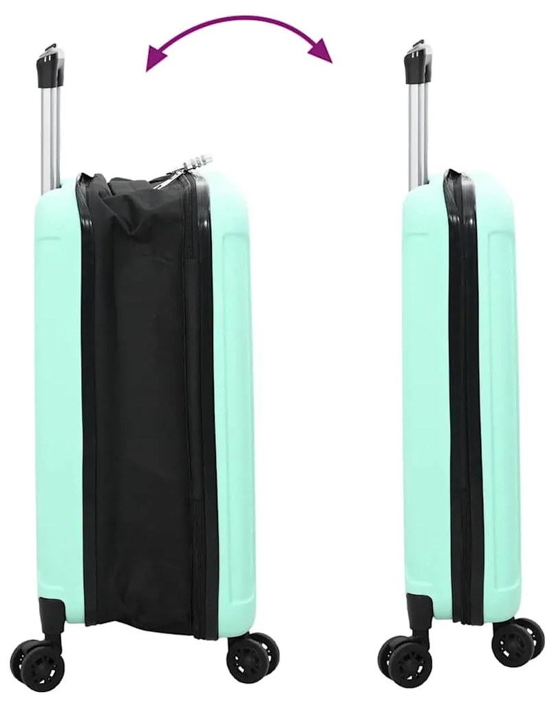 Mala Dobrável Casco Duro 24'' Verde Menta 43x27x66 cm ABS