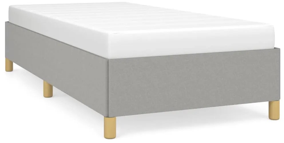 Estrutura de cama sem colchão 90x200 cm tecido cinzento-claro