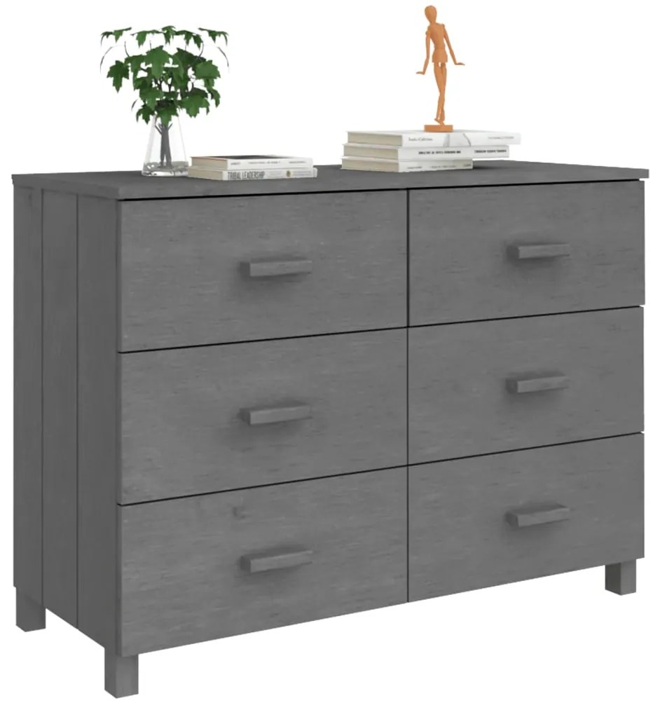 Aparador HAMAR 113x40x80 cm pinho maciço cinza-escuro