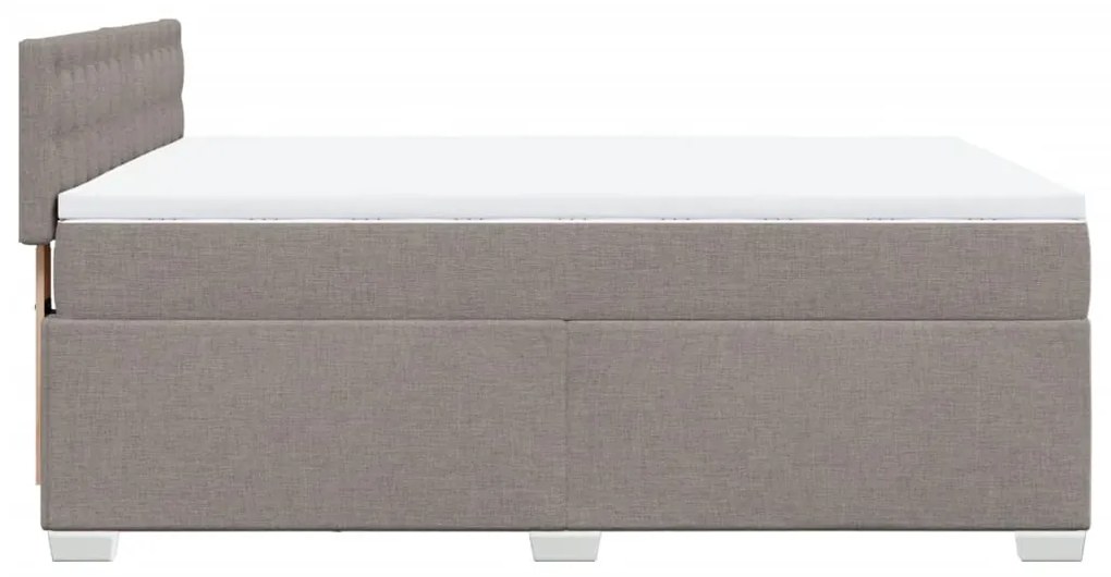 Cama com molas/colchão 140x190 cm tecido castanho-acinzentado