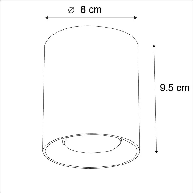 LED Foco de superfície inteligente preto dourado com Wi-Fi GU10 - Tubo Moderno,Design