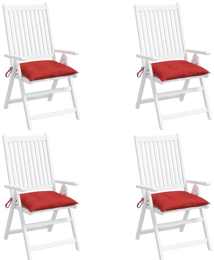 Almofadões de cadeira 4 pcs 40x40x7 cm tecido oxford vermelho