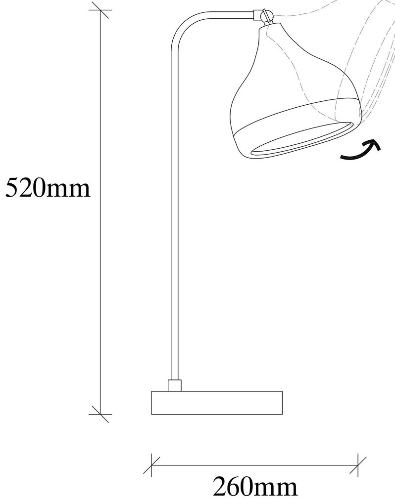 Candeeiro de Mesa Yildo – Branco e Ouro – 17 x 26 cm