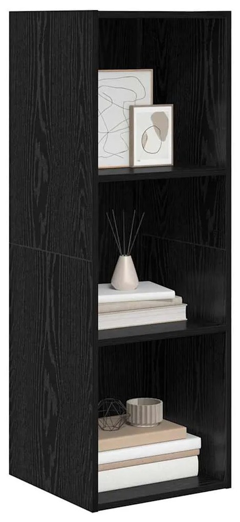 Gabinete para TV com prateleira Carvalho preto 37 x 37 x 107 cm