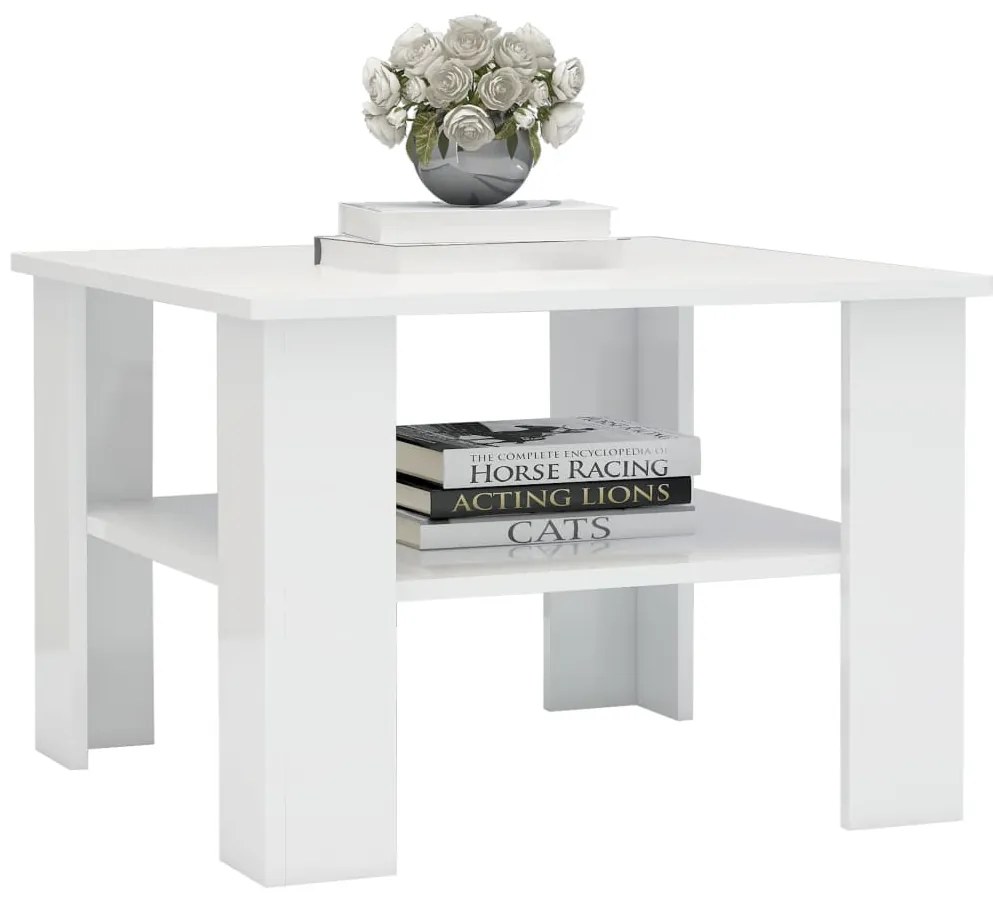 Mesa de centro derivados de madeira branco brilhante