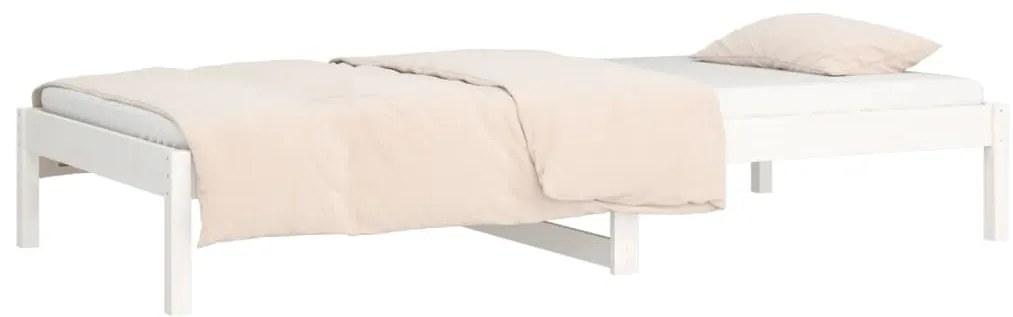 Sofá-cama sem colchão 80x200 cm madeira de pinho maciça branco