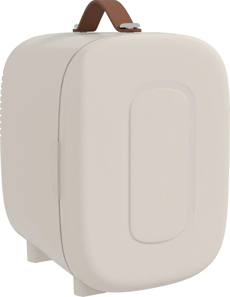 HOMCOM Frigorífico Pequeno de Cosméticos 4L 9V/240V para Arrefecer e Aquecer Mini Frigorífico para Beleza 20,3x26,3x28 cm Creme | Aosom Portugal