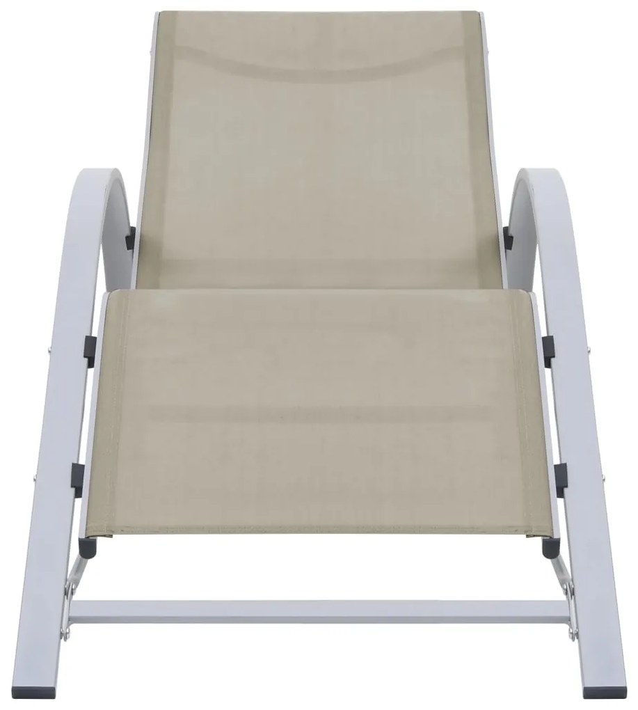 Espreguiçadeiras com mesa 2 pcs alumínio cor creme