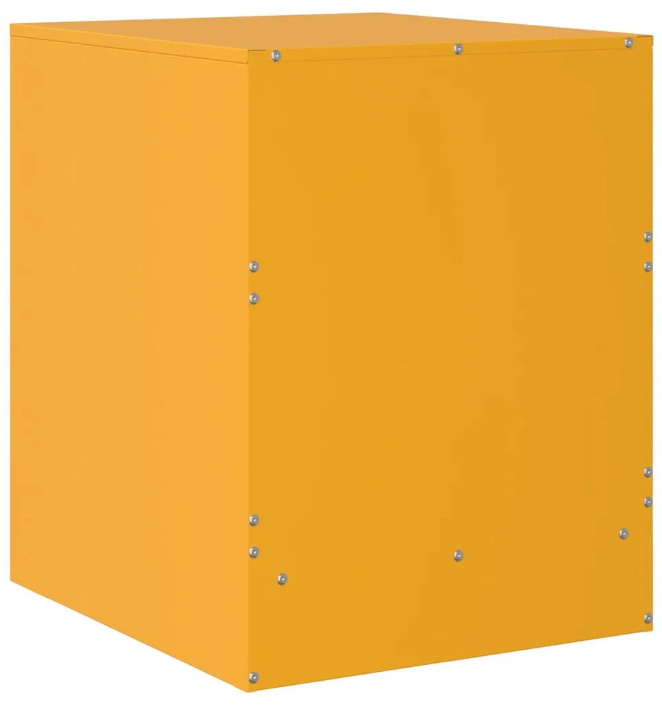 Mesa de cabeceira 34,5x39x44 cm aço amarelo