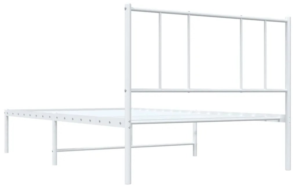 Estrutura de cama com cabeceira 90x190 cm metal branco