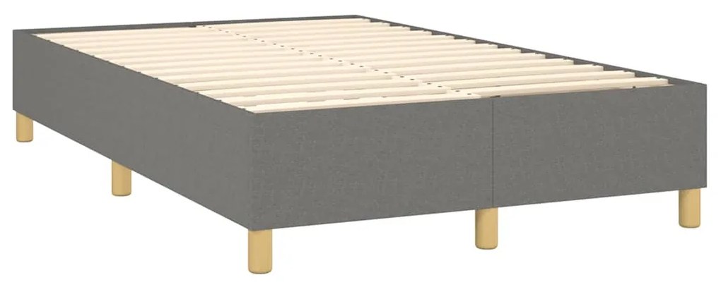 Cama boxspring com colchão 120x190 cm tecido cinzento-escuro
