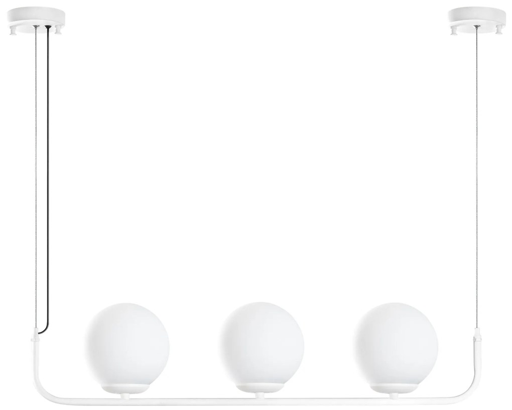 Chandelier Faruk – Branco – Diâmetro Cap: 15 cm (3 Peças), Comprimento