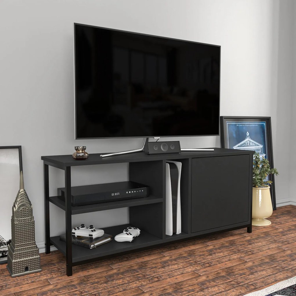 Móvel de TV Neola – Preto Antracite – 120 cm x 35,3 cm x 50,8 cm