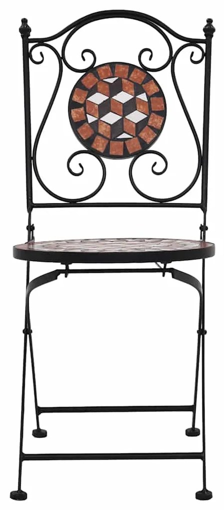 Cadeiras bistrô em mosaico 2 pcs cerâmica castanho