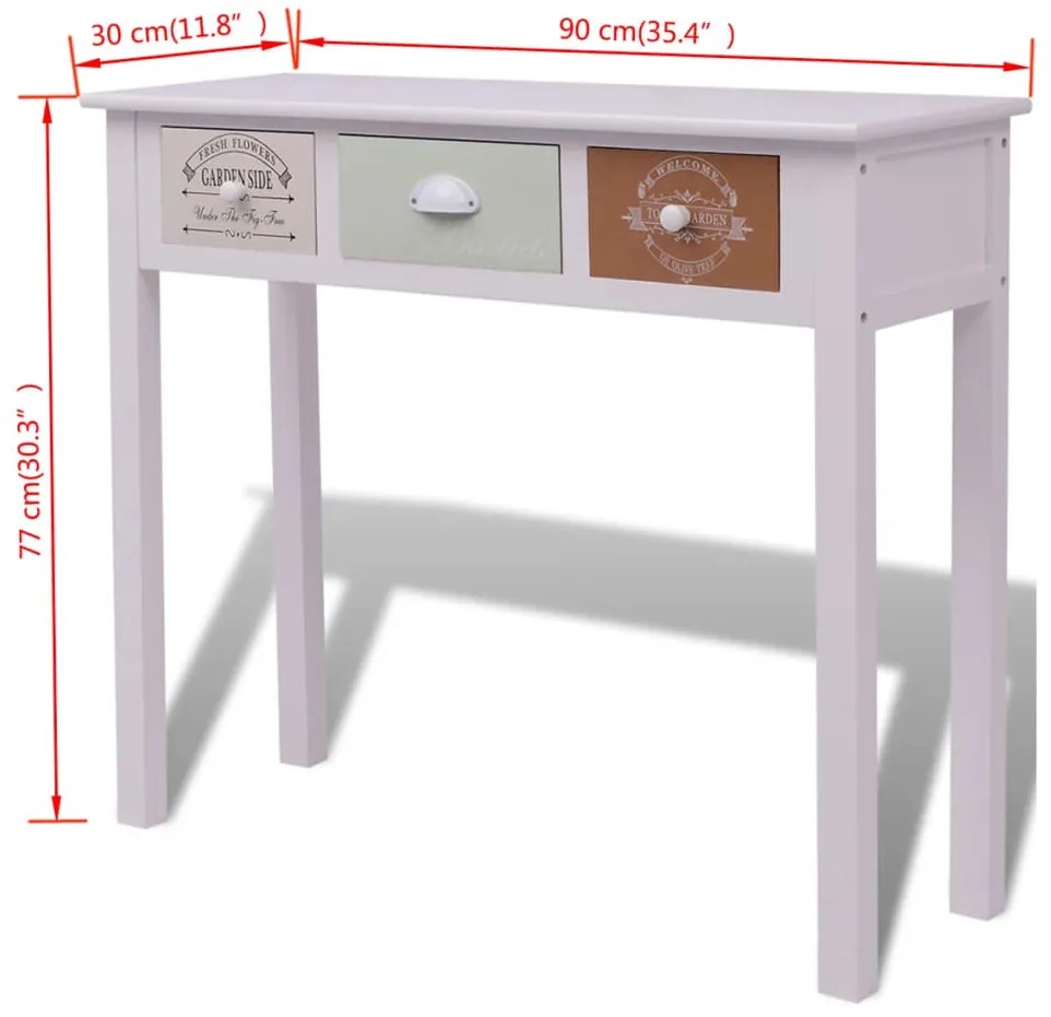 Mesa consola estilo francês madeira