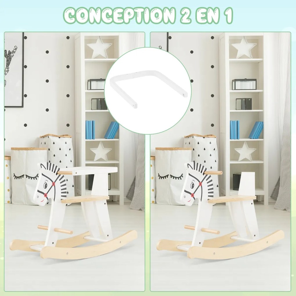 Andador de bebê com alça para meninos e meninas de 3 anos ou mais - Branco