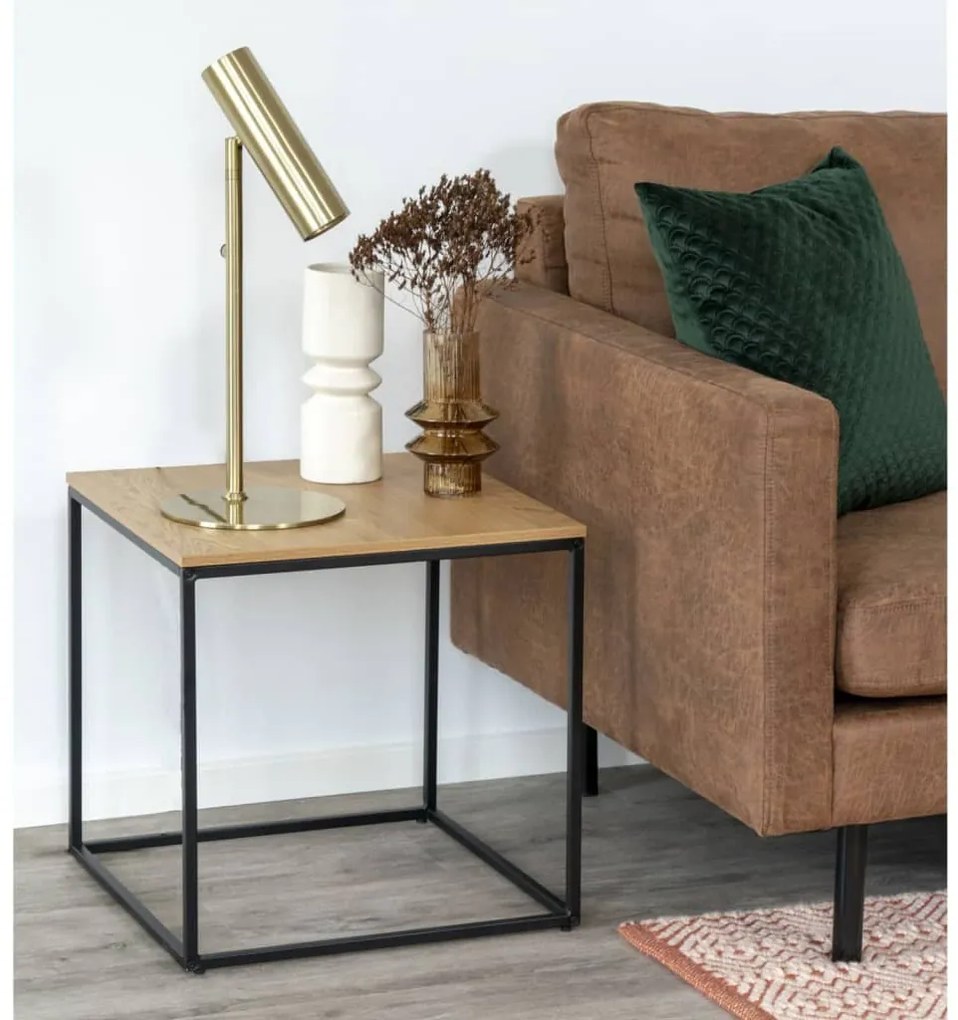 442752 House Nordic Mesa de apoio Avery cor de carvalho e preto