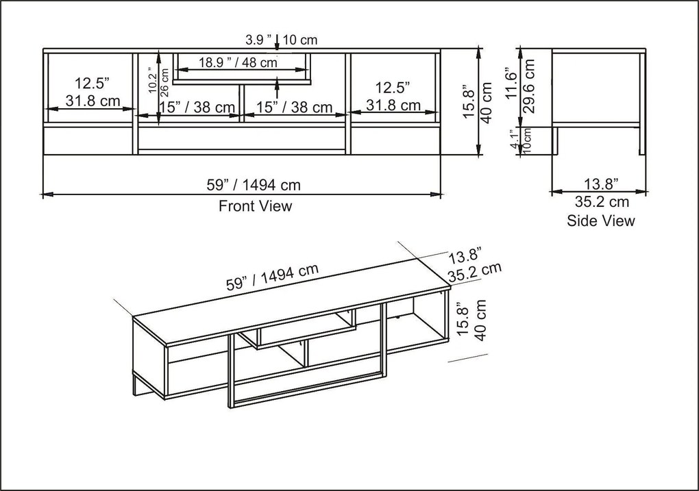 Móvel TV Asal – Branco – 150 cm x 35,2 cm x 40 cm
