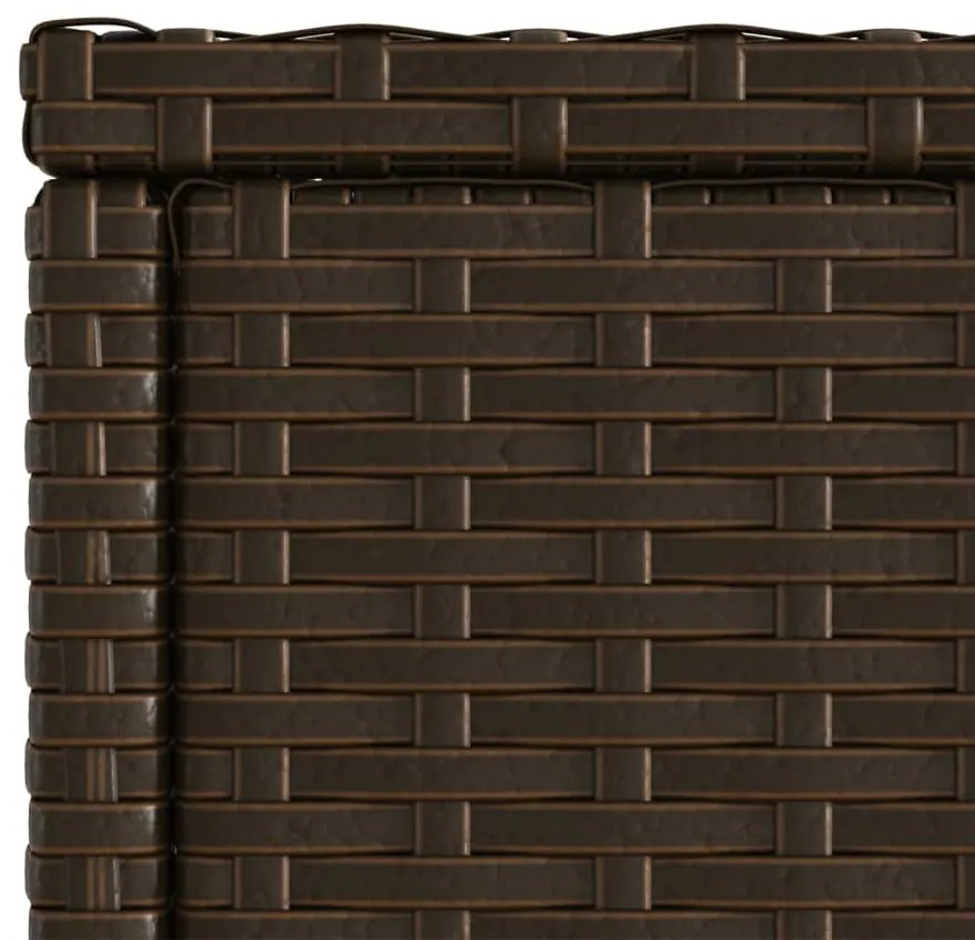 Mesa de apoio jardim tampo vidro 58x27,5x55 cm vime PE castanho