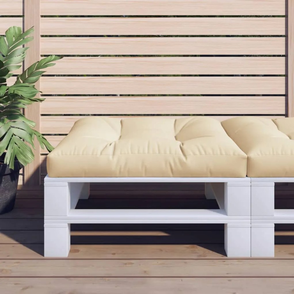 vidaXL Almofadão sofá de paletes 80x80x12 cm tecido bege