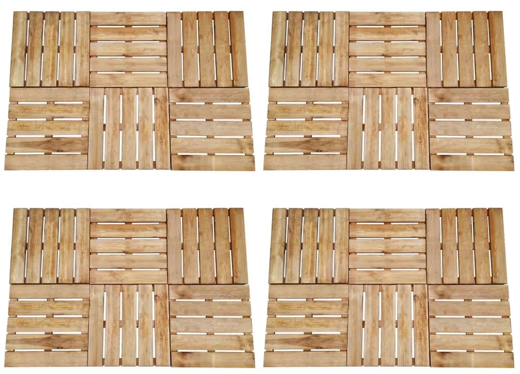 276436 vidaXL Ladrilhos de pavimento 24 pcs 50x50 cm madeira castanho