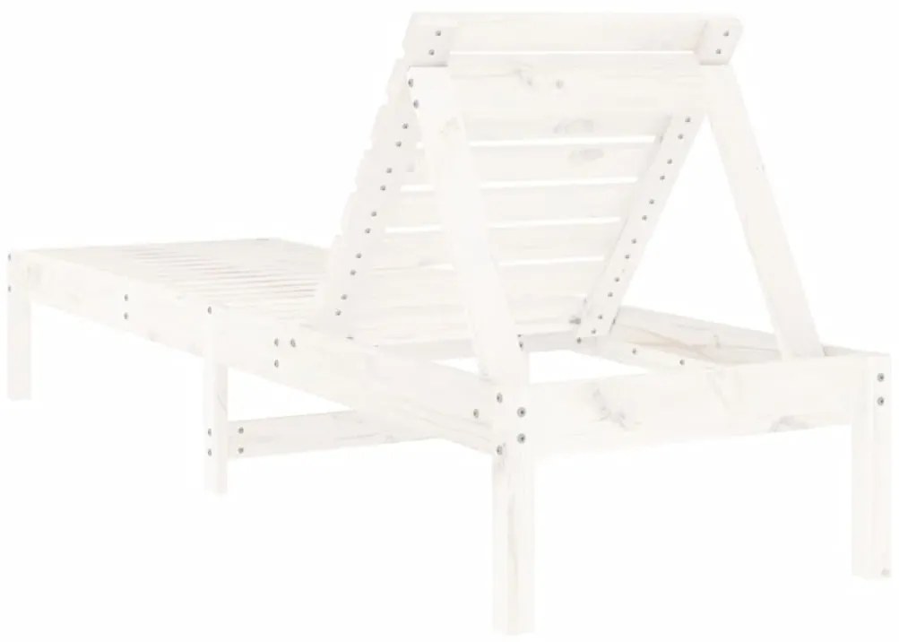 Espreguiçadeira 199,5x60x74 cm madeira de pinho maciça branco