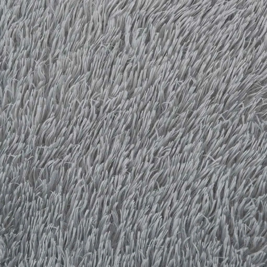 Tapete shaggy de pelo alto NAVARRA 200x290cm cinzento prateado