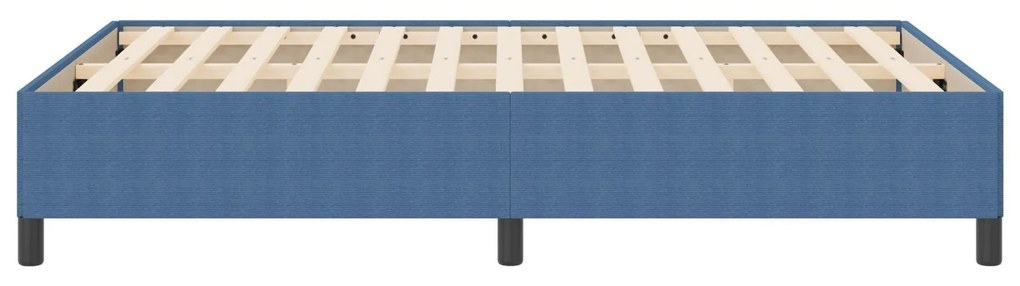 Estrutura de Cama vidaXL Azul 140x200 cm em Tecido Canelado