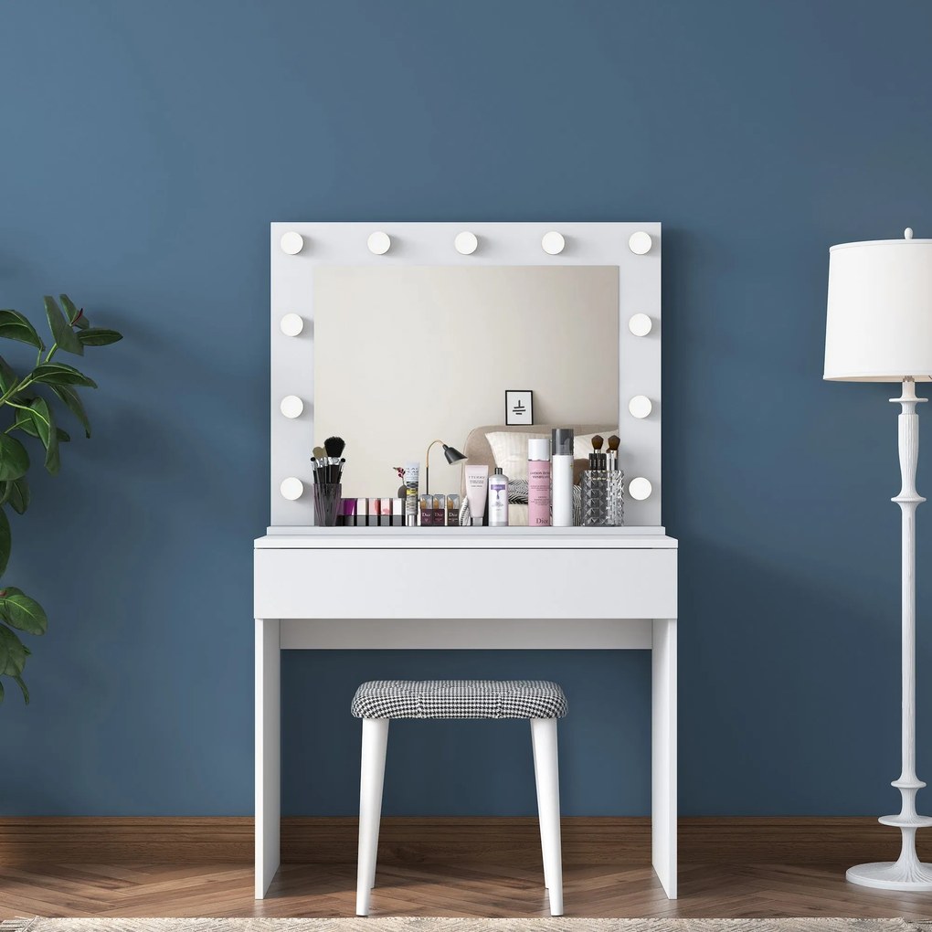 Mesa de Maquilhagem BJ121 – Branco – 90x76,8x45 cm